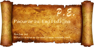 Pacurariu Emiliána névjegykártya
